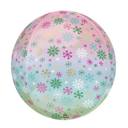 Balloon Foil Orbz 16" Snowflakes